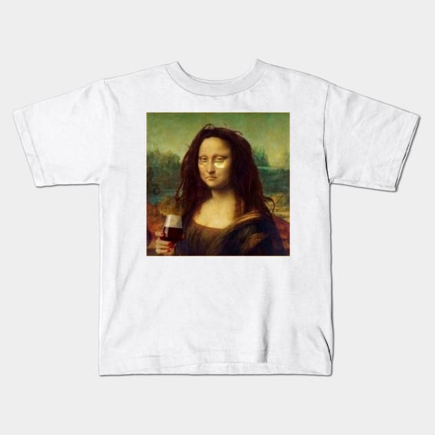 Monday Lisa Mona Lisa Da Vinci Kids T-Shirt by timegraf